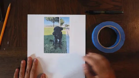 Module 2: tracing a dog's outline onto watercolor paper